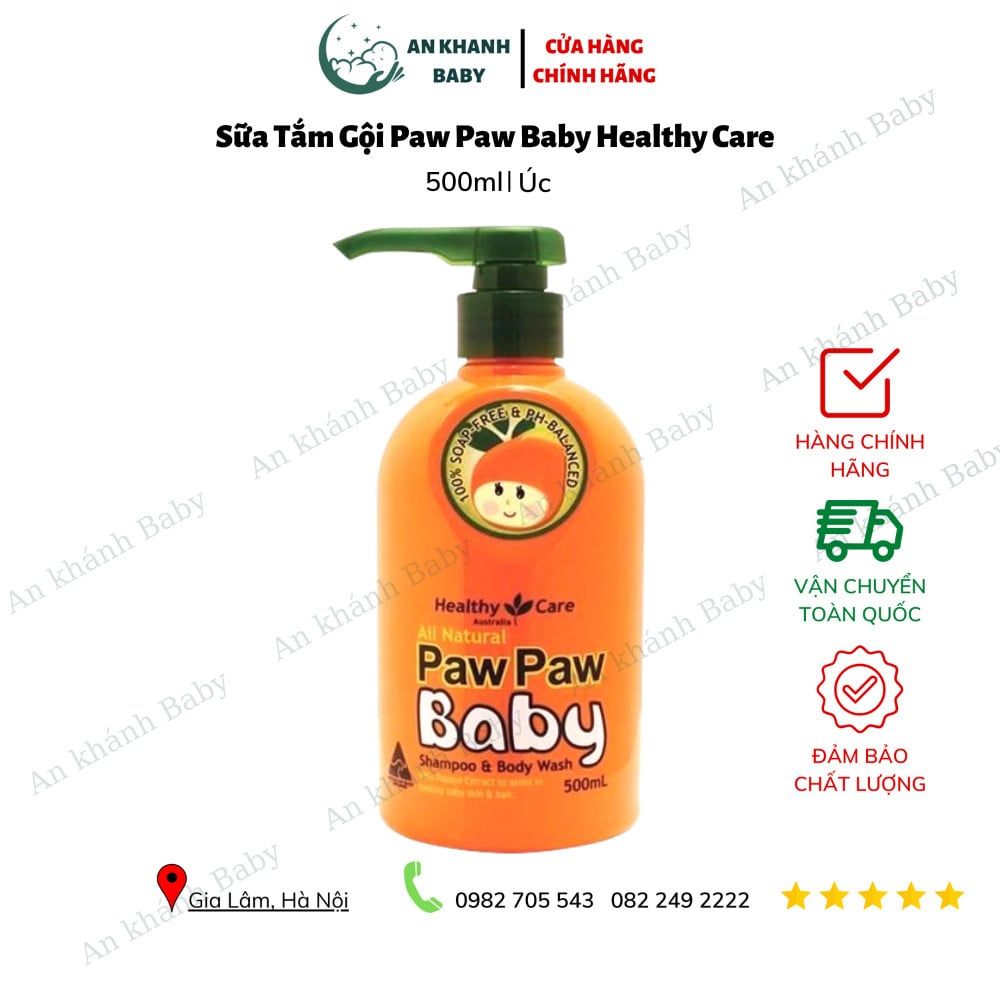 Sữa tắm gội Paw Paw Baby Healthy Care 500ml của Úc cho trẻ