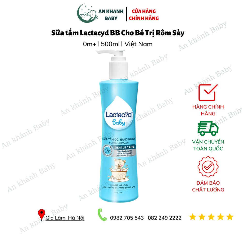 Sữa tắm Lactacyd BB 500ml cho bé trị rôm sảy
