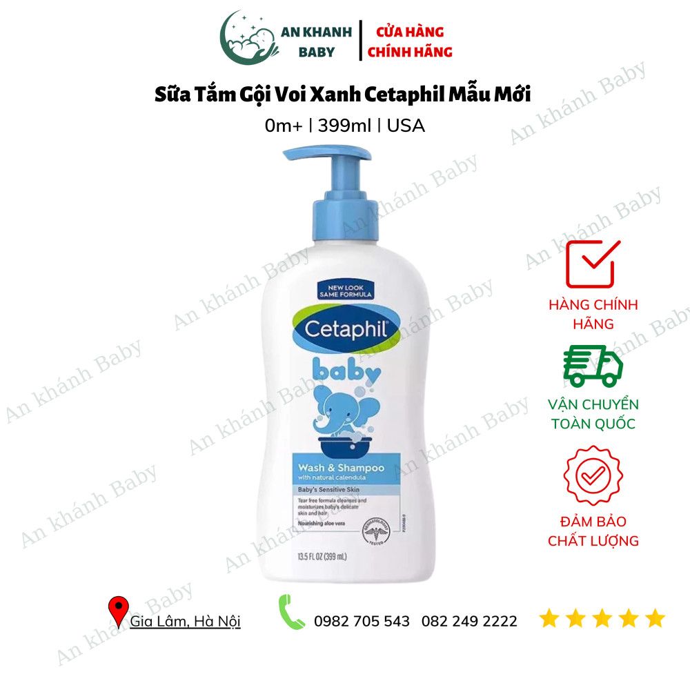 Sữa Tắm Gội Cetaphil Dịu Nhẹ Cho Bé 400ml Baby Gentle Wash & Shampoo