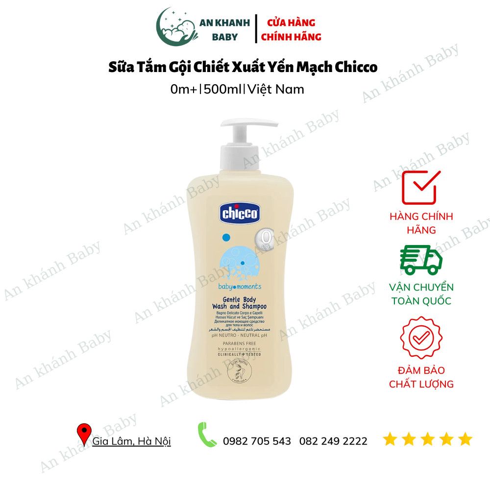 Sữa tắm gội Chicco mẫu mới - YẾN MẠCH 500ml&200ml