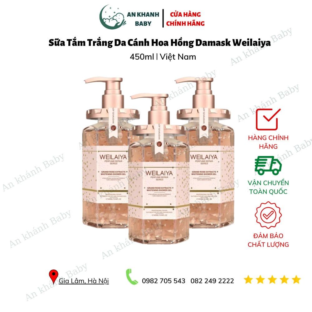 Sữa tắm tủy mật cánh hoa hồng trắng da WEILAIYA 450ml