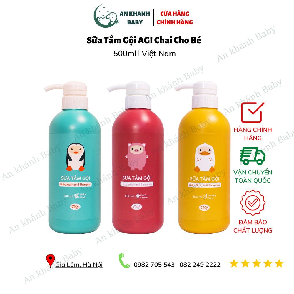 Sữa tắm gội Agi cho bé dung tích 500ML