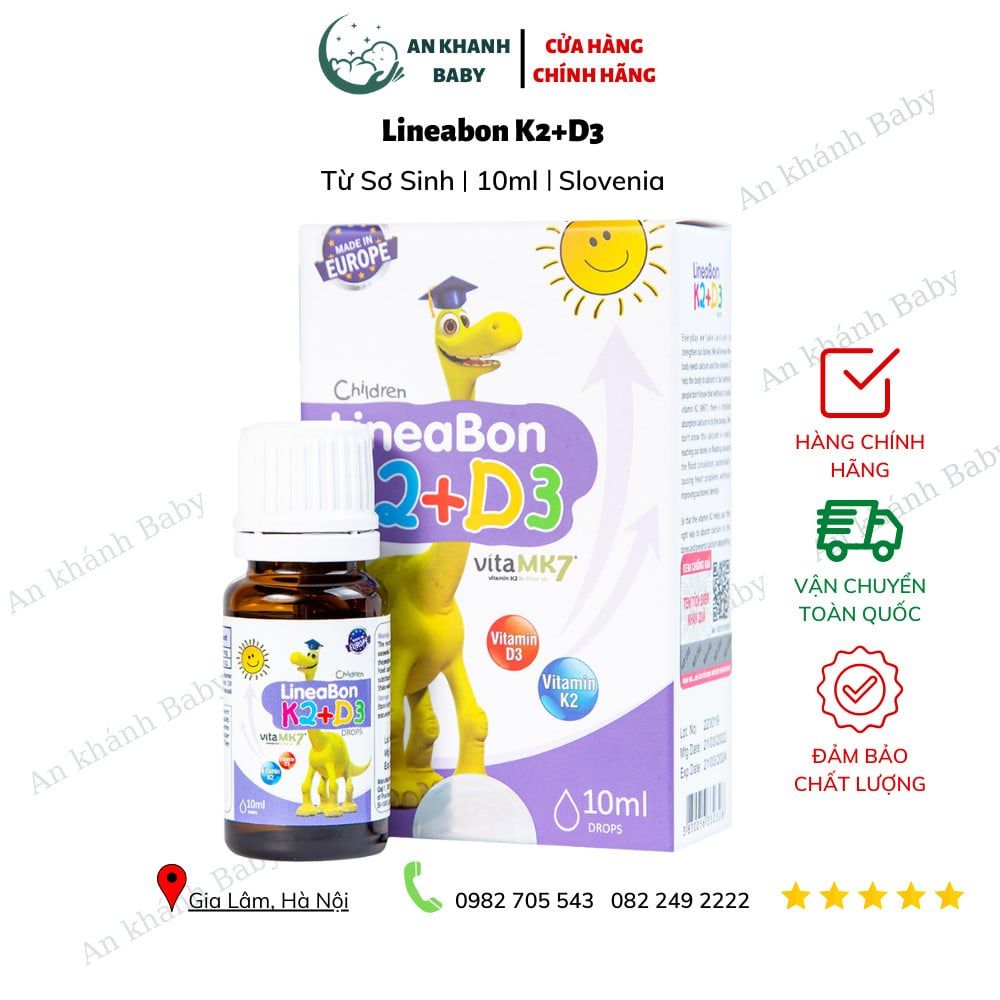 Dung dịch LineaBon K2+D3 ErgoPharm hỗ trợ bổ sung Vitamin D3 và Vitamin K2 (10ml)