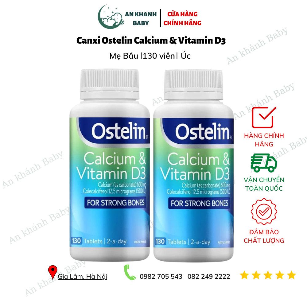 Canxi Ostelin Calcium & Vitamin D3 Của Úc - 130 viên (mẹ bầu)