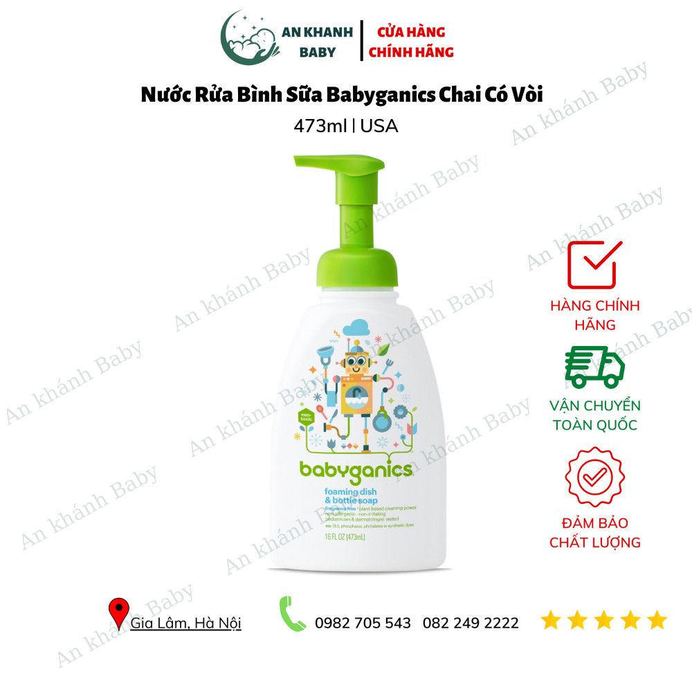 Rửa bình sữa BABYGANICS có vòi nhỏ 473ml
