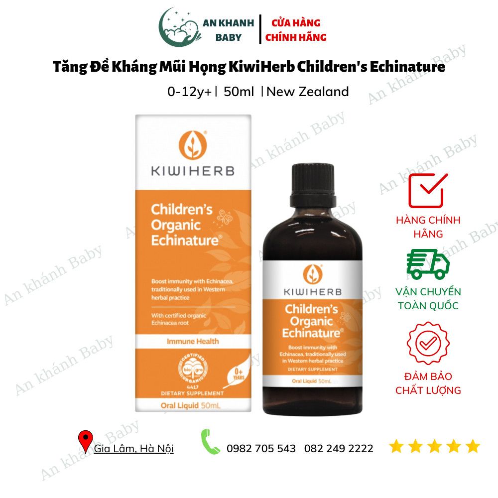 Siro Hỗ Trợ Tăng Đề Kháng Mũi Họng KiwiHerb Children's Echinature - 50ml