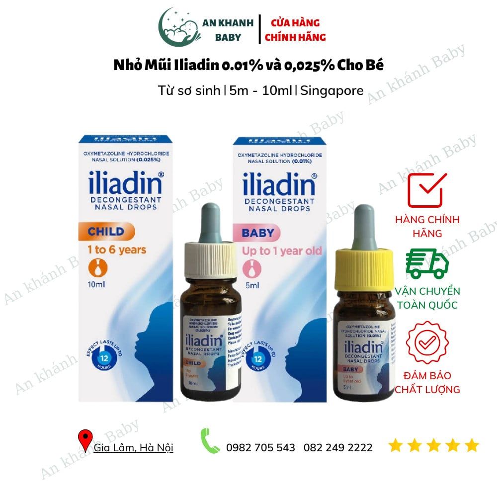 Nhỏ Mũi Iliadin Dành Cho Trẻ Sơ Sinh Và Trẻ Nhỏ 0-1 tuổi 0.01%