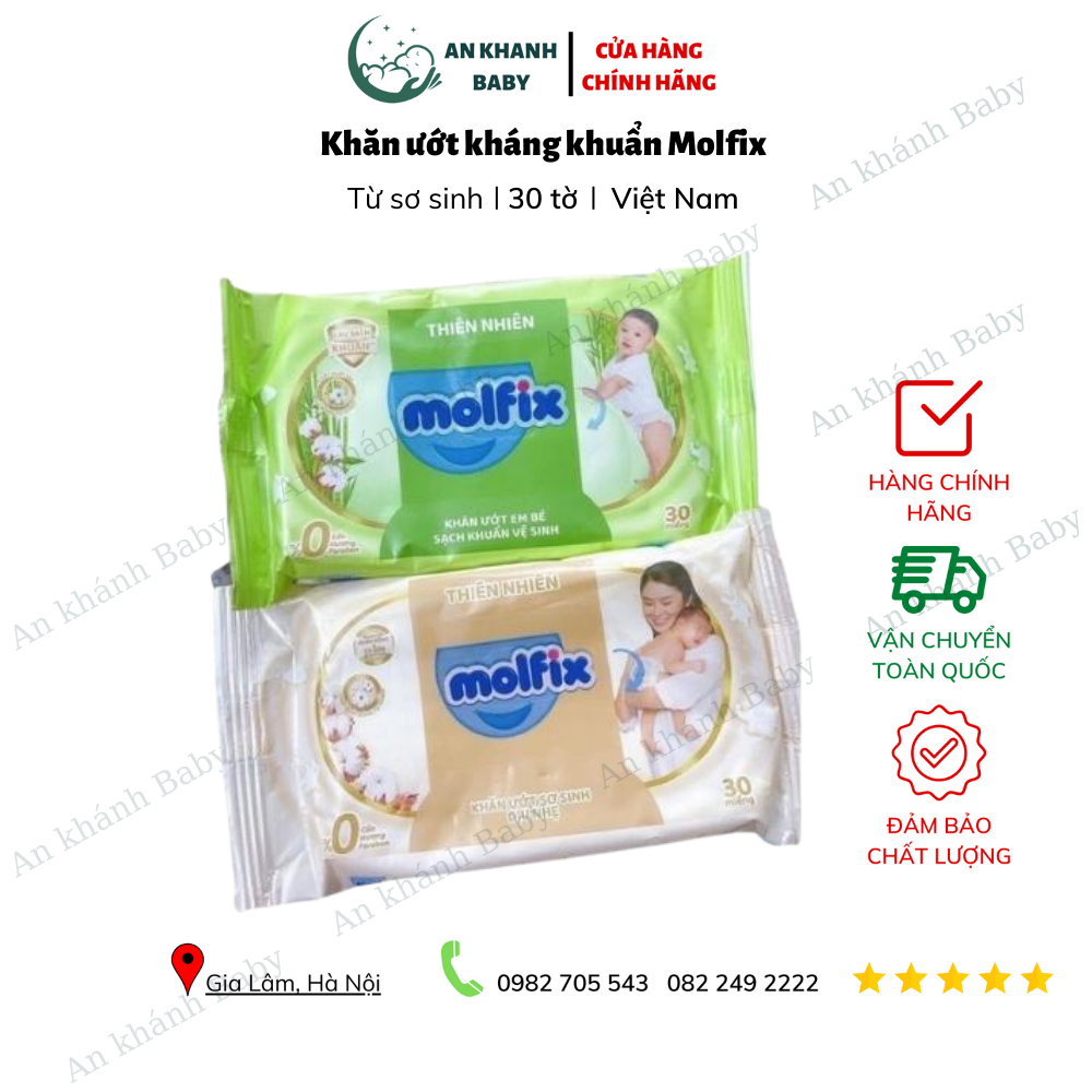 Khăn ướt em bé Molfix không mùi 30 miếng