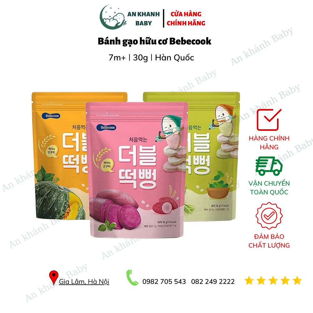 Bánh gạo hữu cơ Bebecook 30g 5m