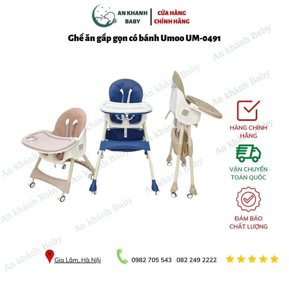 Ghế ăn gấp gọn có bánh Umoo UM-0491