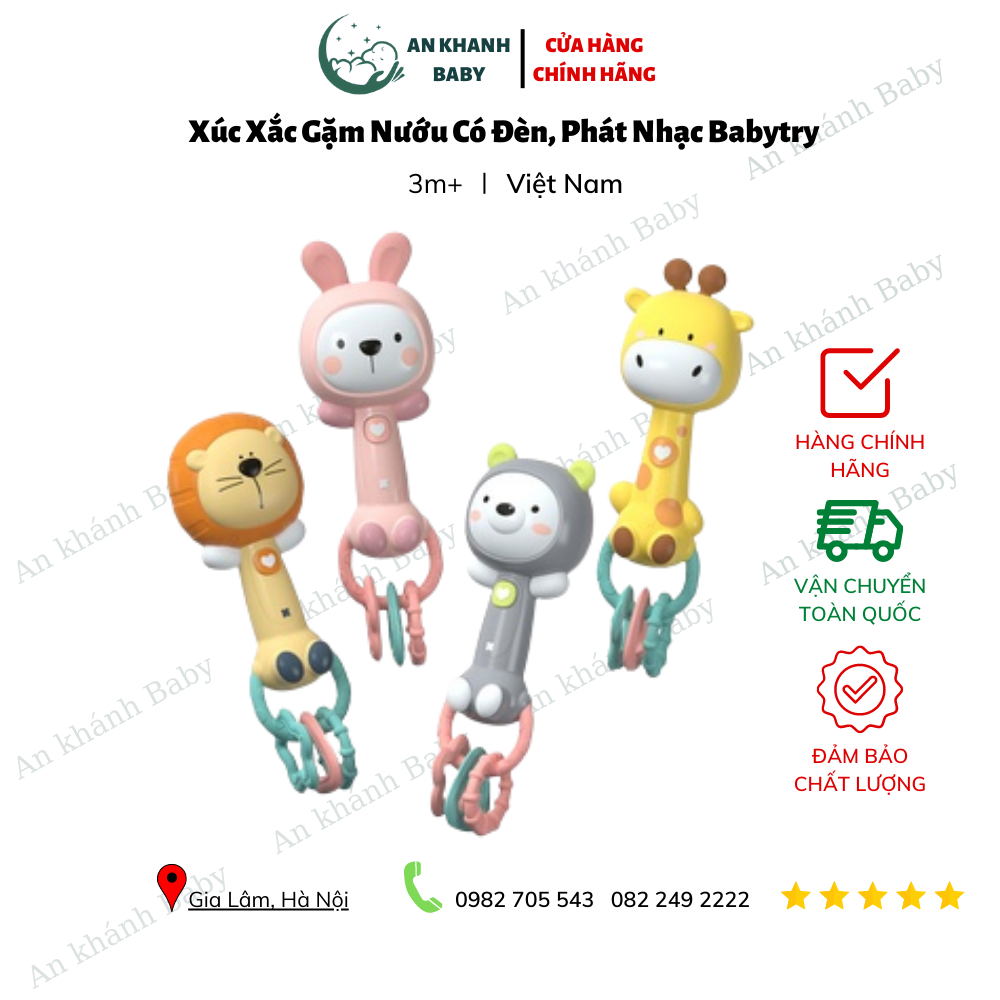 Xúc Xắc Gặm Nướu Có Đèn, Phát Nhạc Babytry Cho Bé