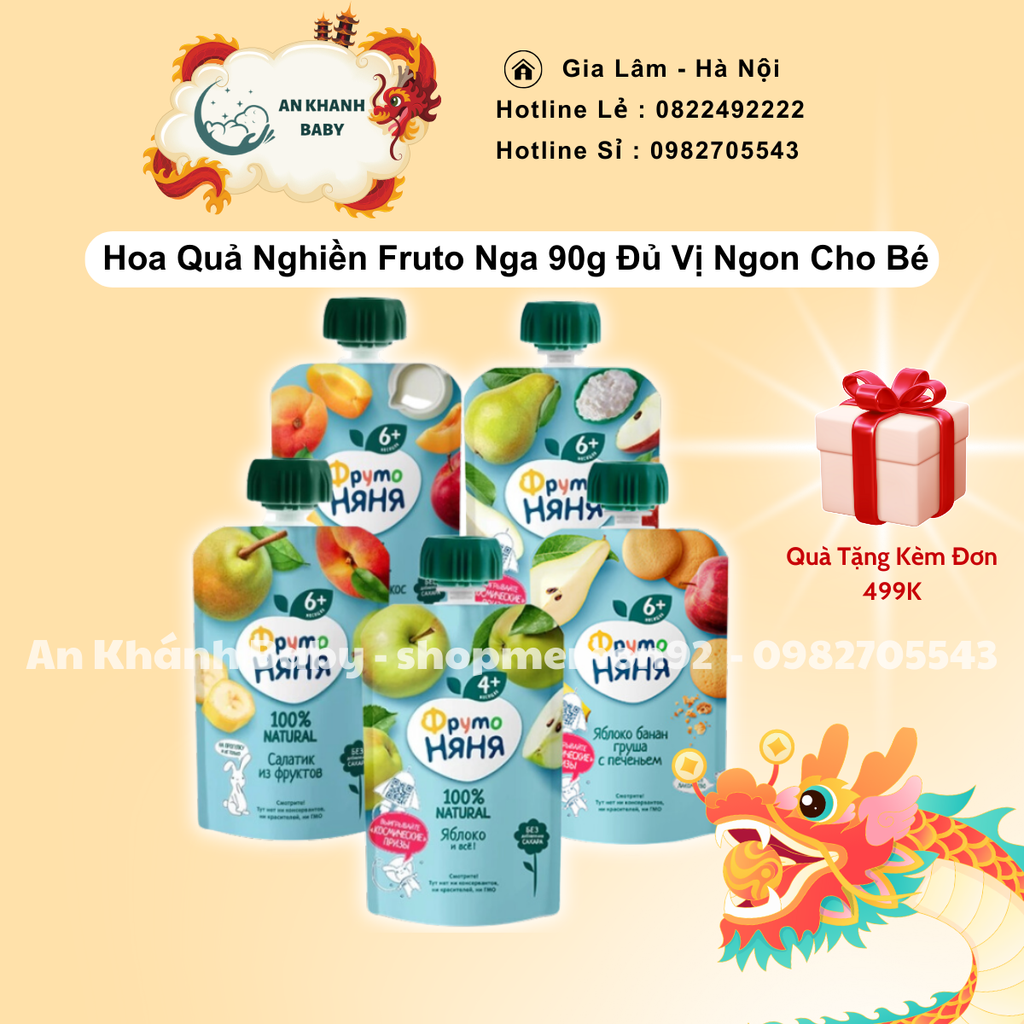 Hoa quả Nghiền Fruto vị ngẫu nhiên (trên bao bì in là ngày sản xuất, hsd 1 năm từ nsx)