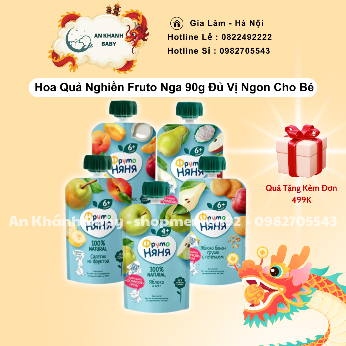 Hoa quả Nghiền Fruto vị ngẫu nhiên (trên bao bì in là ngày sản xuất, hsd 1 năm từ nsx)