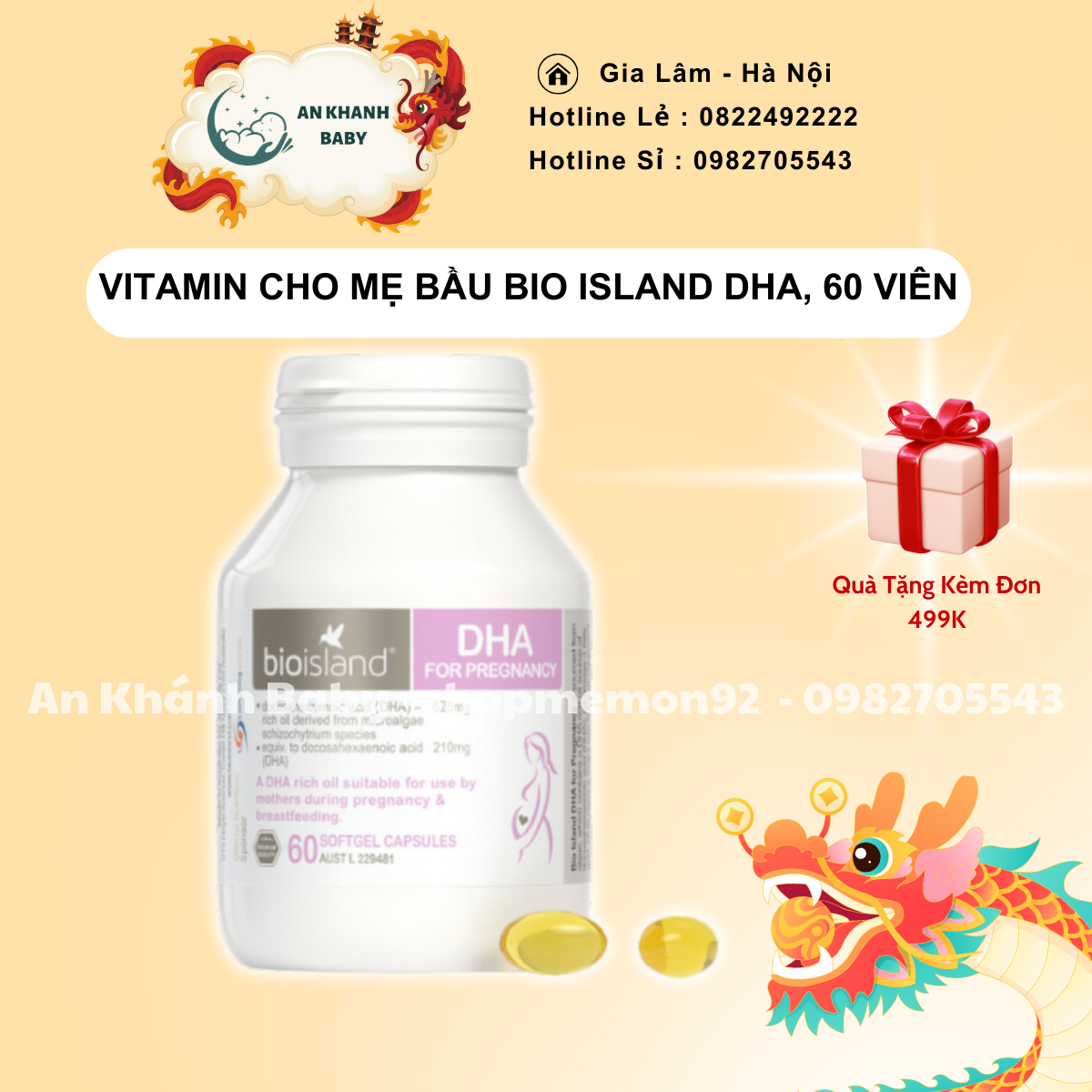 (hộp nhựa) 60 viên DHA BIO cho mẹ bầu