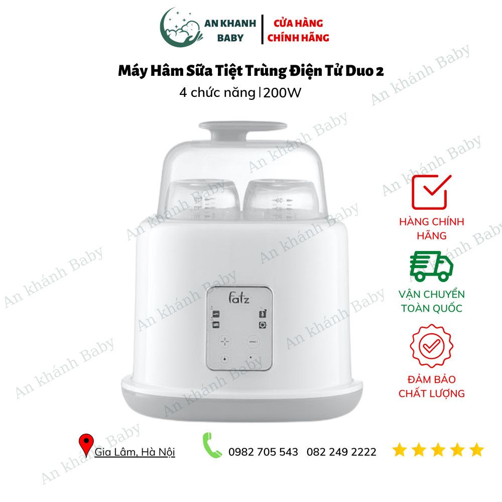 Máy hâm sữa, tiệt trùng 2 bình điện tử Duo 2 Fatz