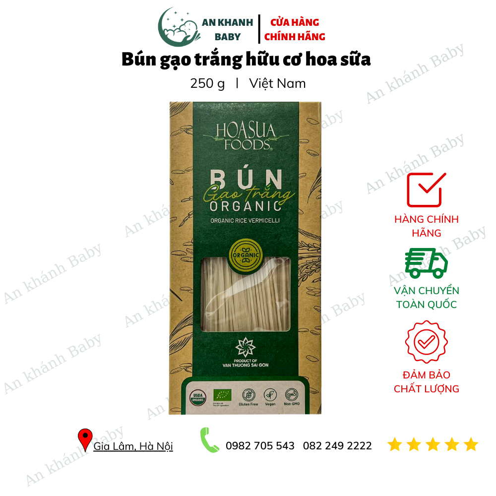 Bún gạo trắng hữu cơ hoa sữa 250g