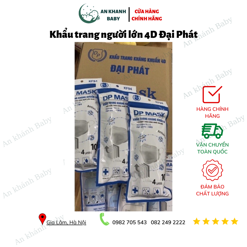 Khẩu trang người lớn 4D Đại Phát - thùng 300 cái (30 túi*10c/túi)