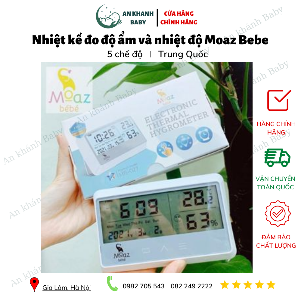 Nhiệt kế đo độ ẩm và nhiệt độ Moaz Bebe MB027