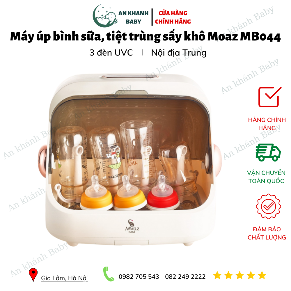 Máy úp bình sữa, tiệt trùng sấy khô tia UVC Moaz BéBé MB044 - Chính Hãng