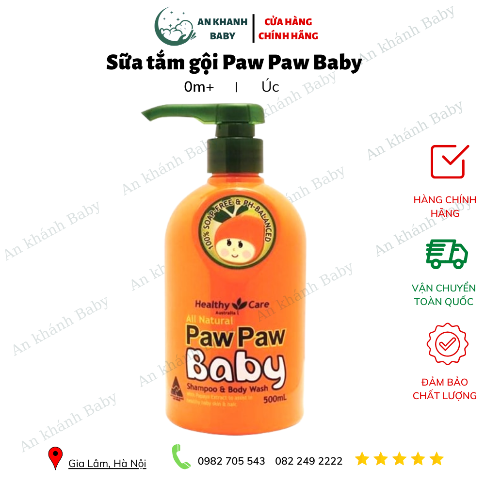 Sữa tắm gội Paw Paw Baby Healthy Care Úc dành cho bé date 6/2026