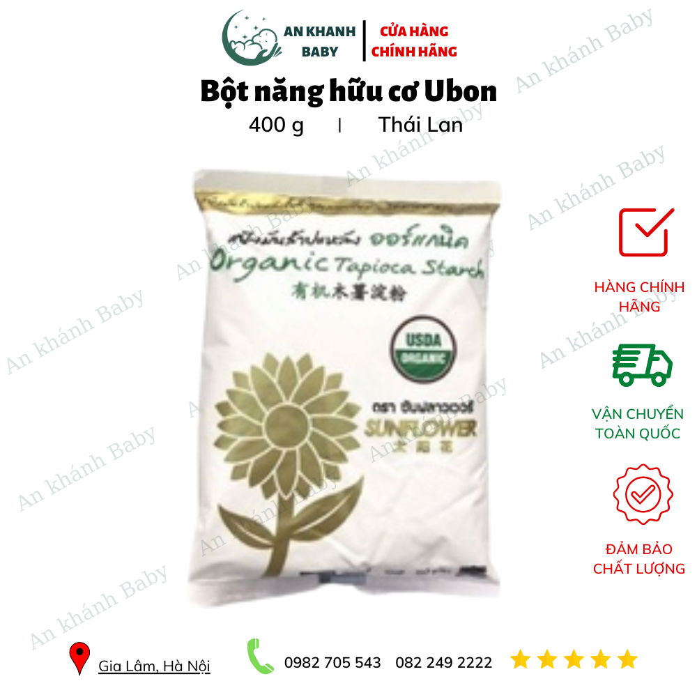 Bột năng hữu cơ Ubon Thái Lan - 400gr date 4/2025