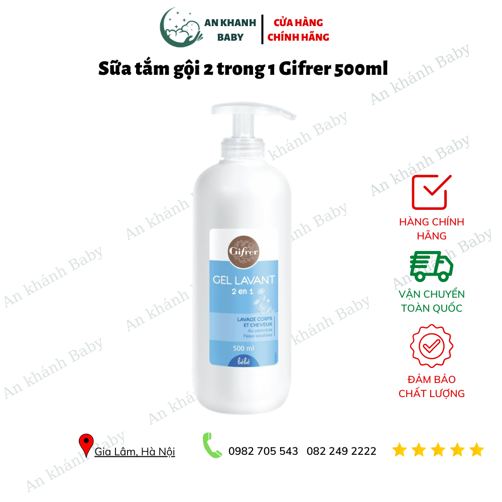 Sữa tắm gội 2 trong 1 Gifrer 500ml date 02/2025