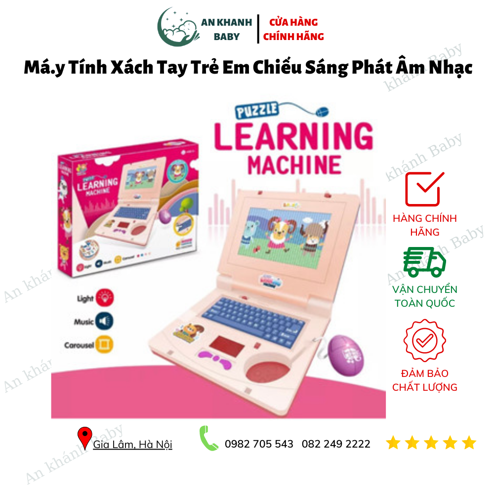 Má.y Tính Xách Tay Trẻ Em Chiếu Sáng Phát Âm Nhạc