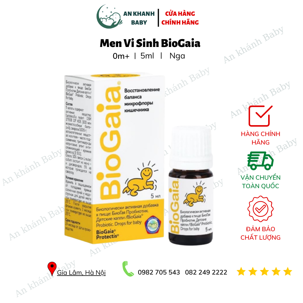 Men vi sinh Biogaia Nga lọ thủy tinh