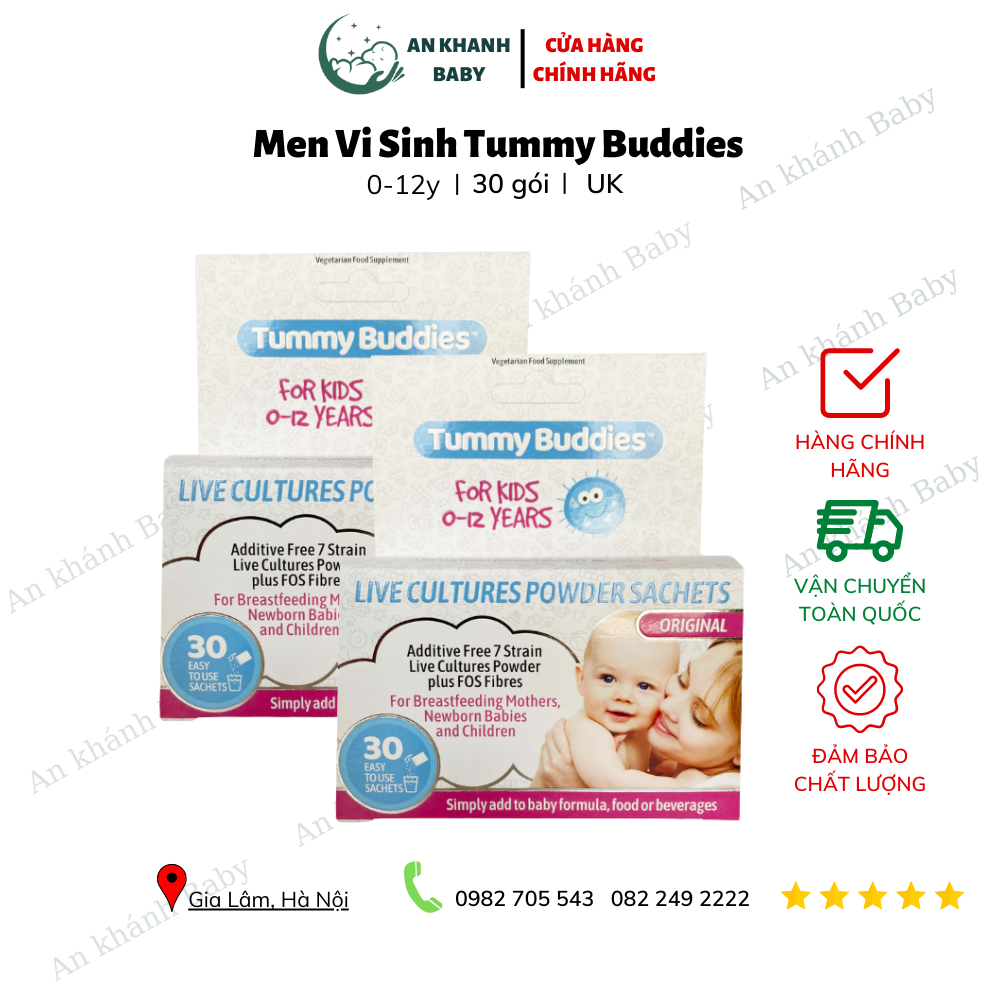 Men vi sinh Tummy Buddies 30 gói UK