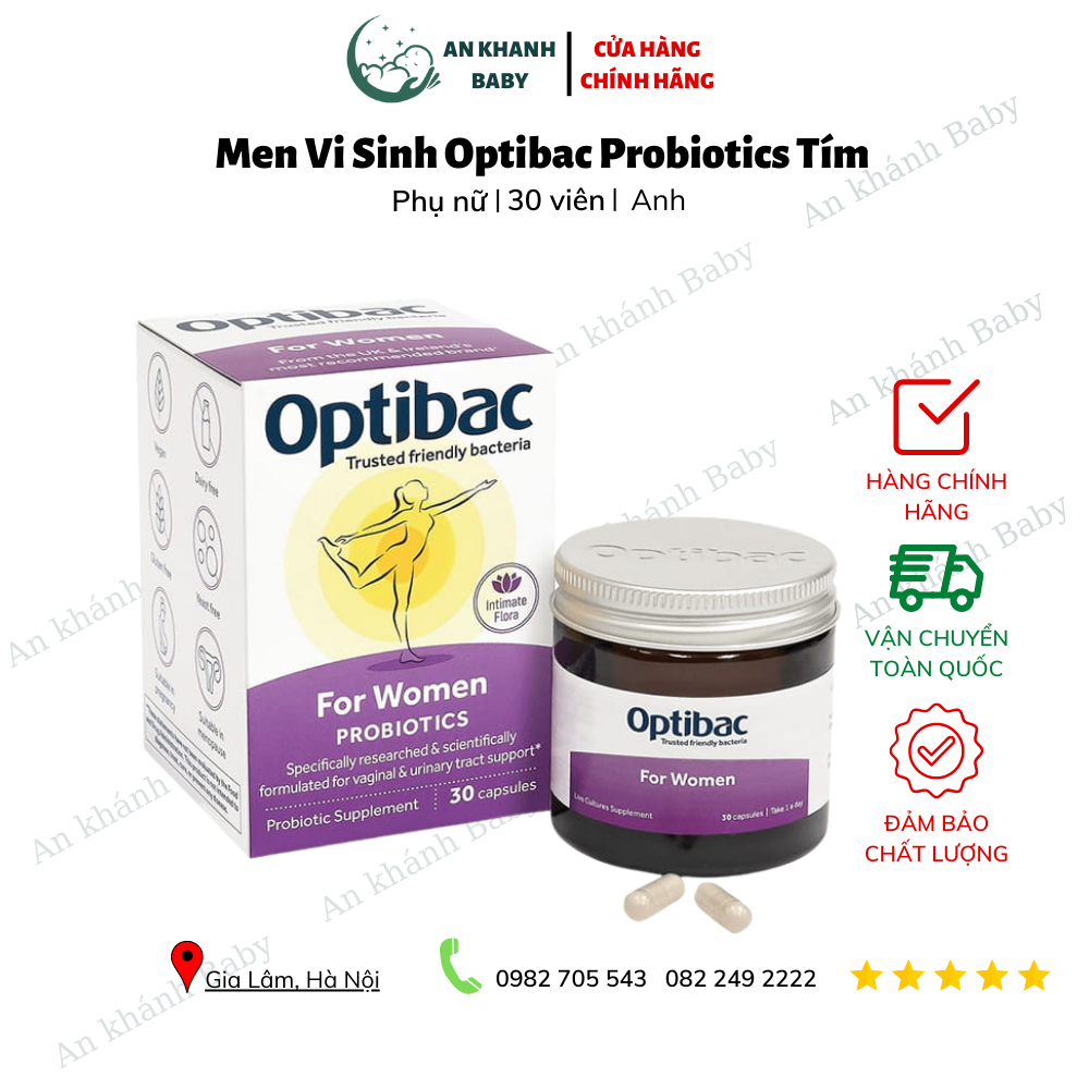 Men Vi Sinh Optibac Probiotics Tím Cho Phụ Nữ Của Anh, 30 viên