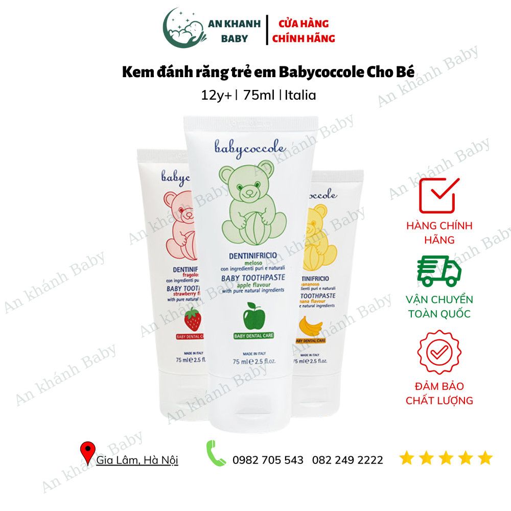 Kem đánh răng Babycoccole 75ml 12M+ (đủ vị)
