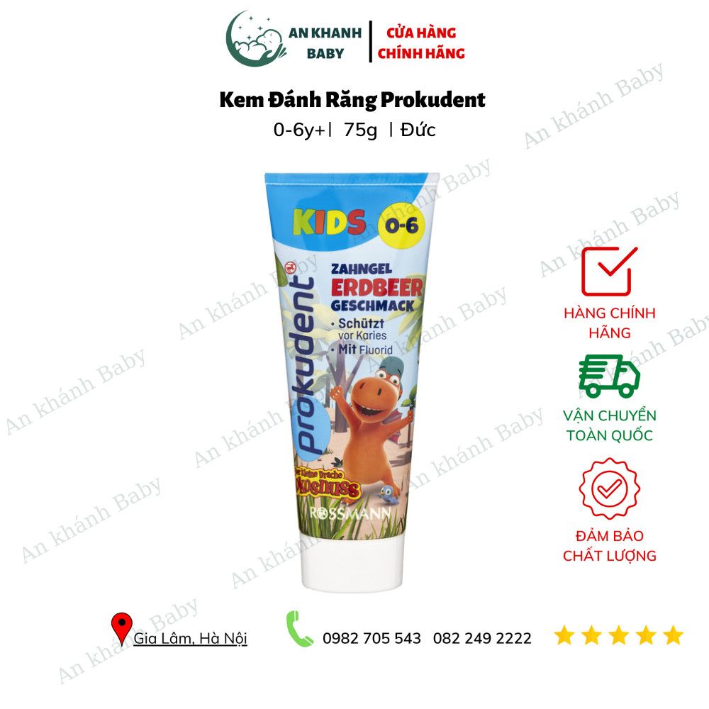 Kem đánh răng cho bé nuốt được Prokudent 0-6 tuổi, 75 ml