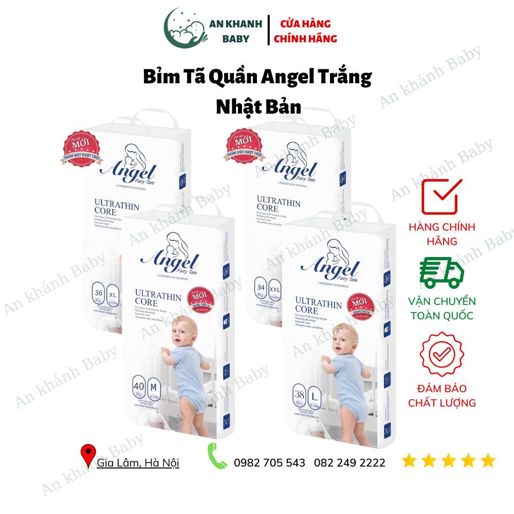 Bỉm tã quần Angel trắng Nhật Bản đủ size (M40/L38/XL36/XXL34)