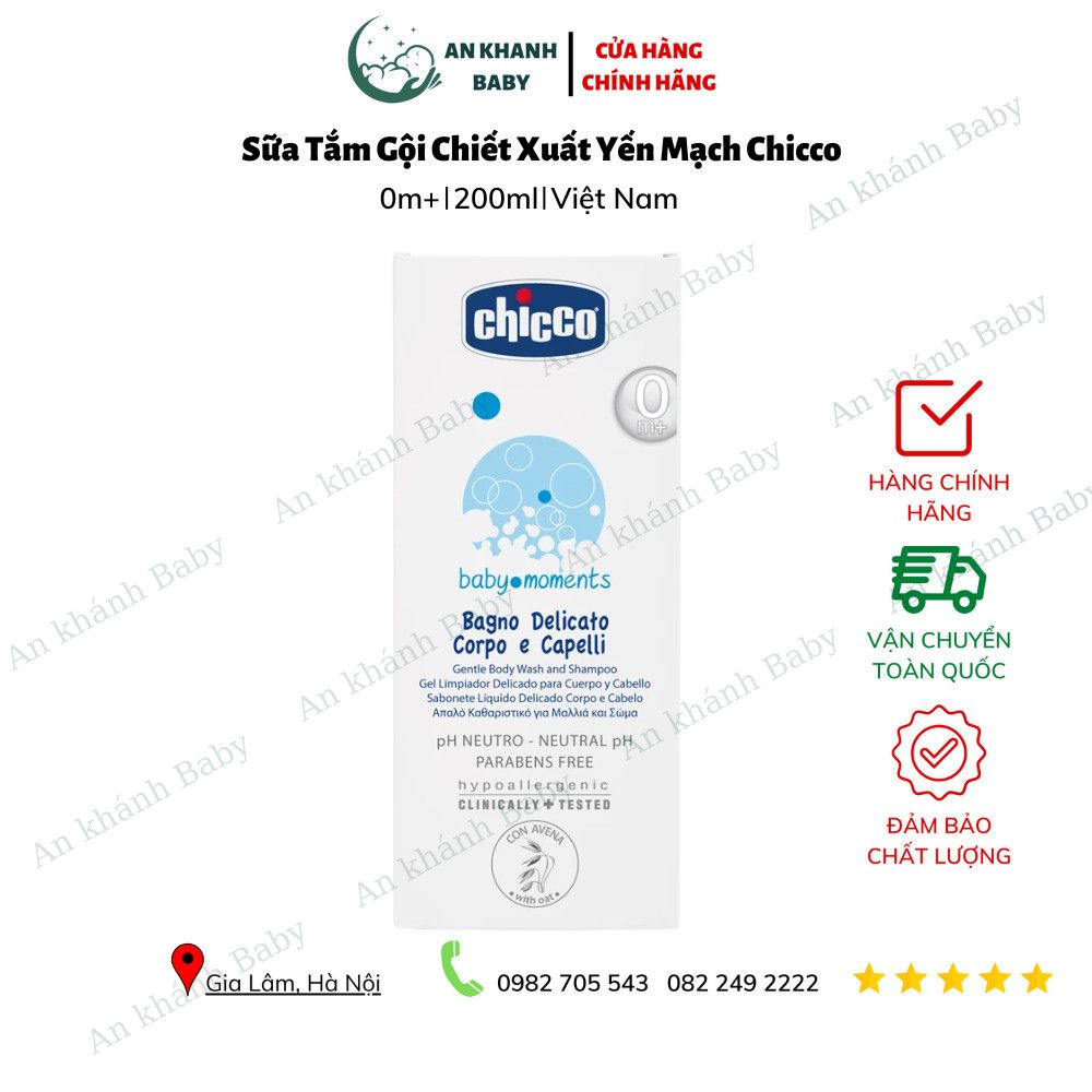 Sữa tắm gội Chicco mẫu mới - YẾN MẠCH 500ml&200ml