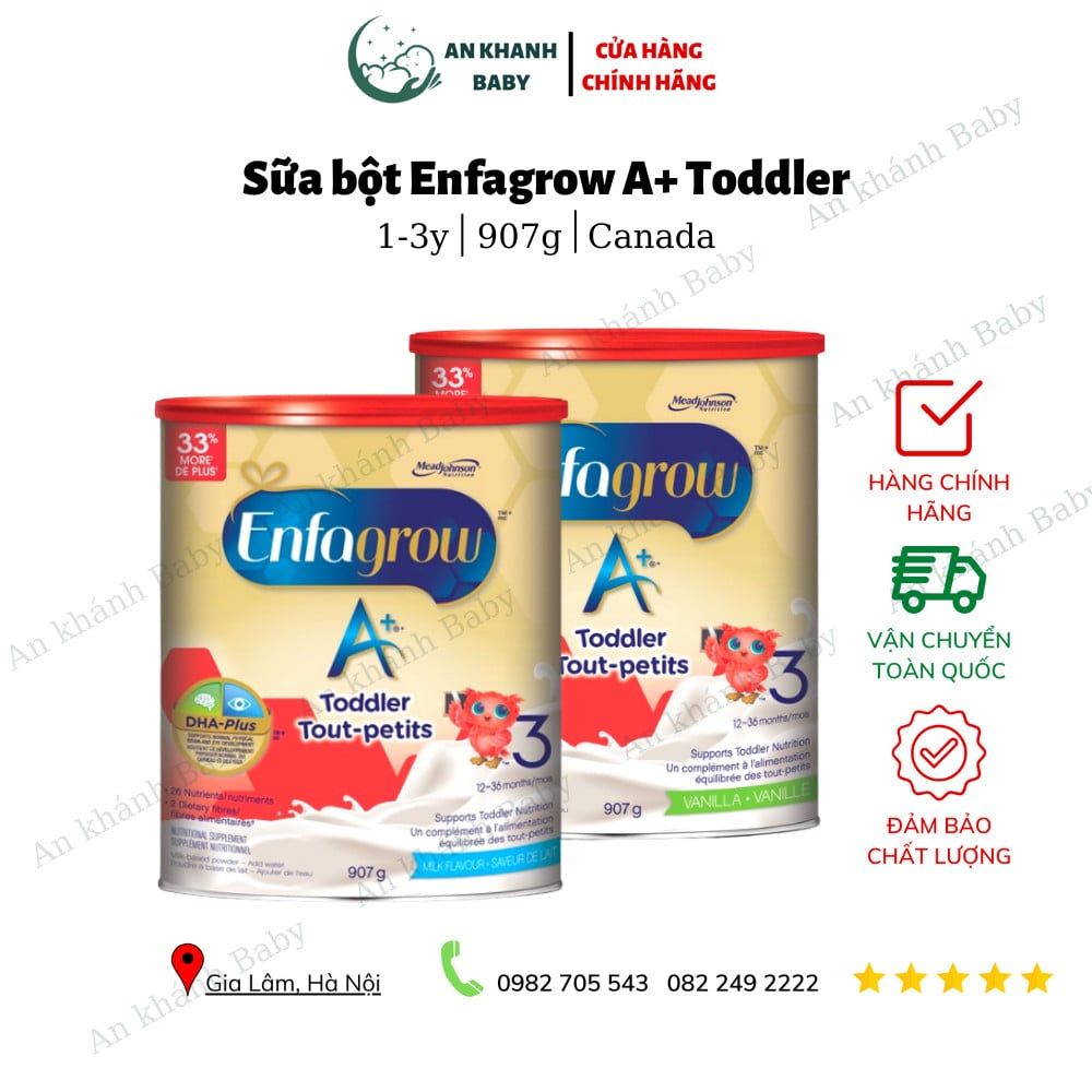 Sữa Enfagrow A+ Canada số 3 907g vị vani cho bé 1-3 tuổi