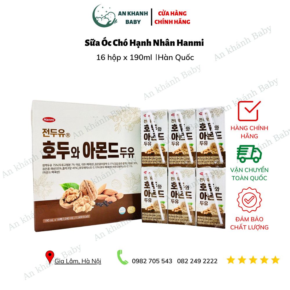 Sữa óc chó hạnh nhân Hanmi Hàn 16h*190ml