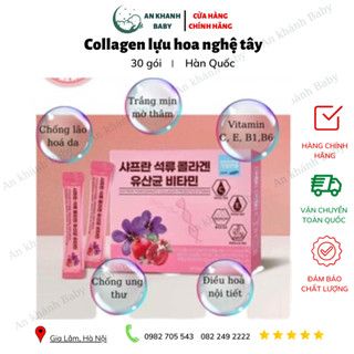 Bột Collagen Lựu Đỏ Nhụy Hoa Nghệ Tây Saffron Bio Cell Hàn Quốc, collagen nghệ tây saffron Tiên Authentic