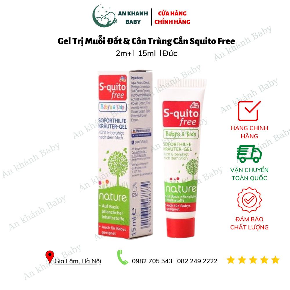 Kem Trị Muỗi Đốt S Quito Free Cho Babys & Kids Từ Thảo Dược Thiên Nhiên - 15 ml