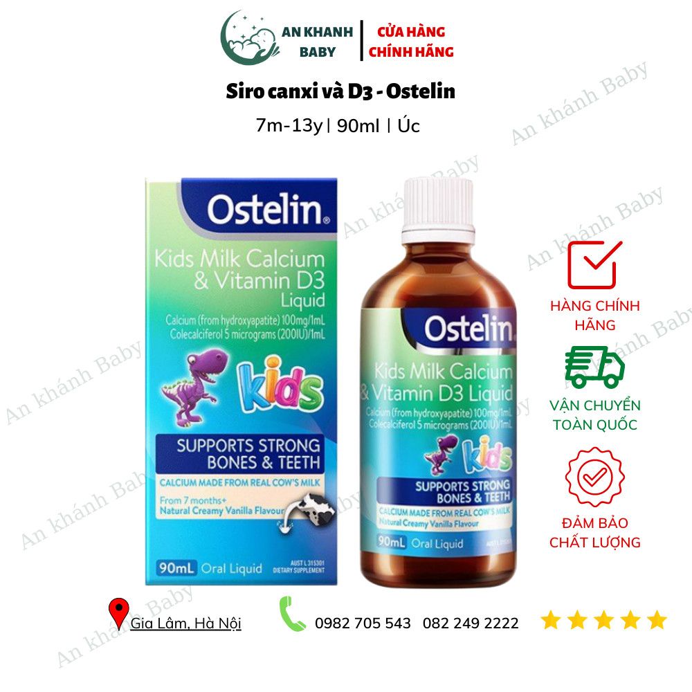 Siro Hỗ Trợ Bổ Sung Canxi &D3 Ostelin Cho Bé 7 Tháng Đến 13 Tuổi - 90ml