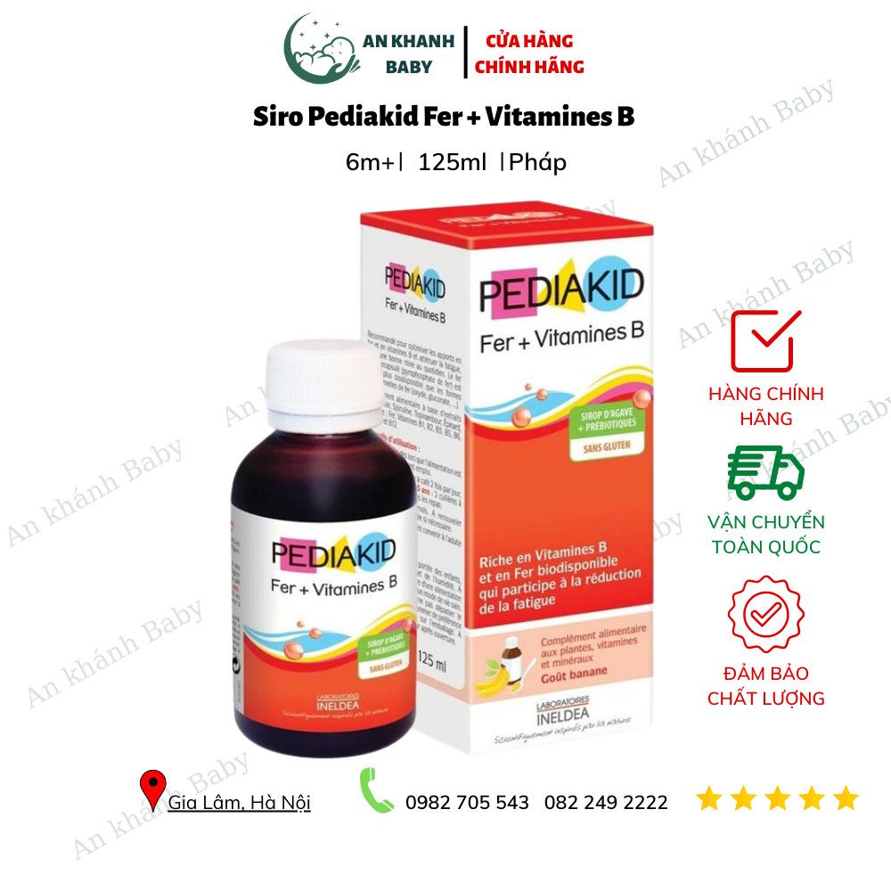 Siro Pediakid Bổ Sung Fer + Vitamines B Cho Trẻ Từ 6 Tháng - 125ml