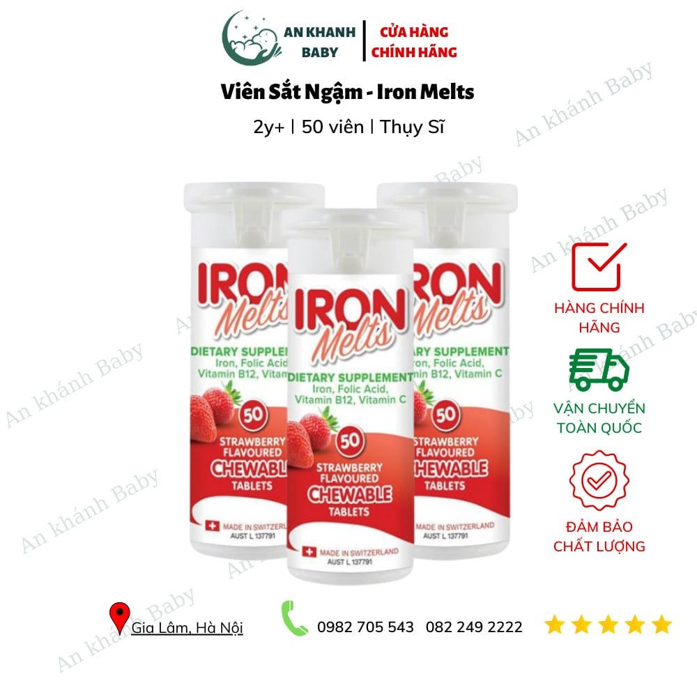 Iron Melts - Viên Bổ Sung Sắt, Acid Folic, Vitamin B12 Và Vitamin C - 50 viên