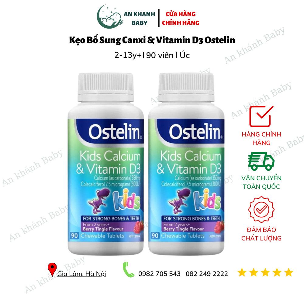 Vitamin D Và Calcium Ostelin Kids Cho Bé Từ 2-13 Tuổi Của Úc - 90 viên