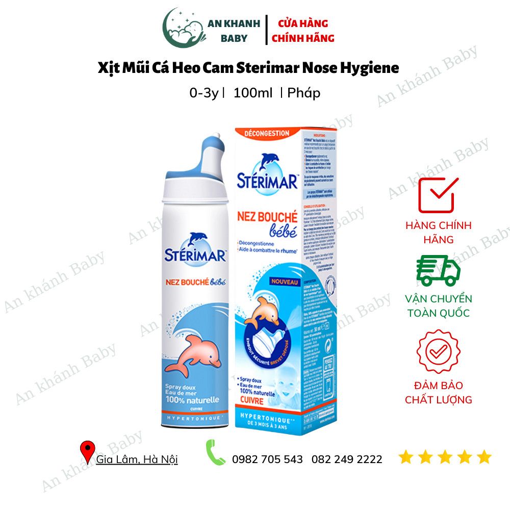 Xịt Muối Biển Kháng Viêm Sterimar Cá Heo Cam Pháp - 100ml