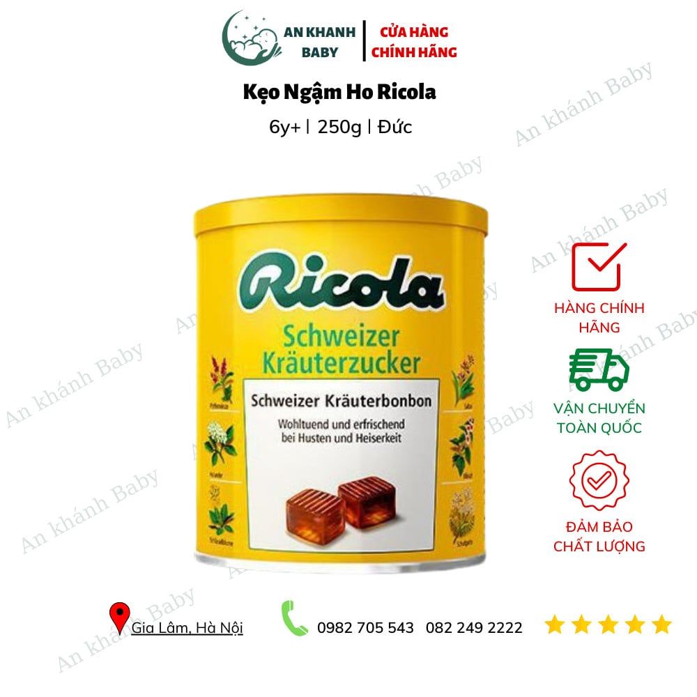 Kẹo ngậm giúp giảm ho Ricola của Đức - 250g 6y+
