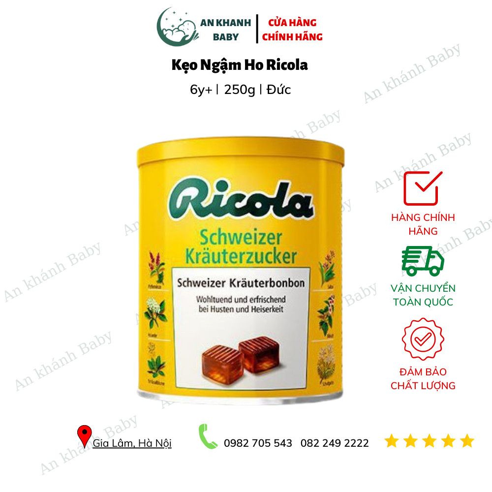 Kẹo ngậm giúp giảm ho Ricola của Đức - 250g 6y+