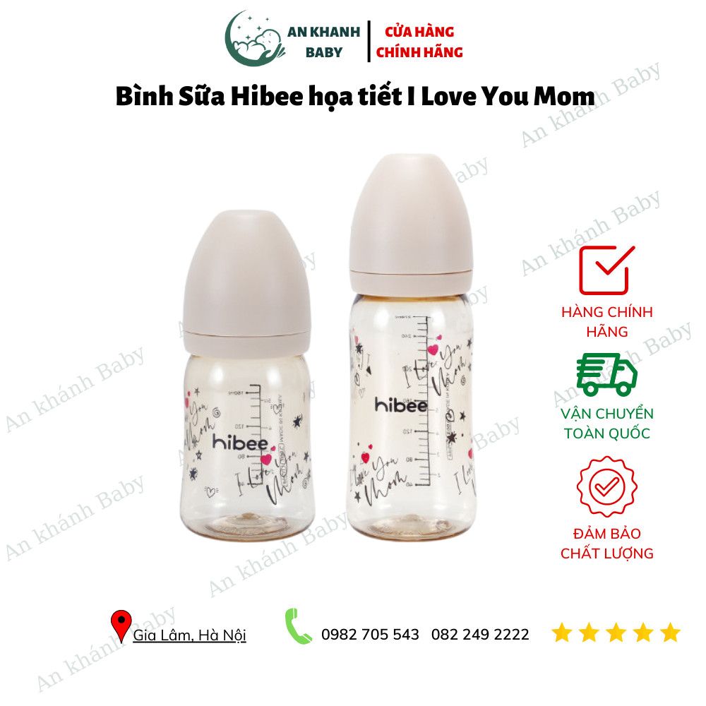 Bình sữa Hibee họa tiết I Love You