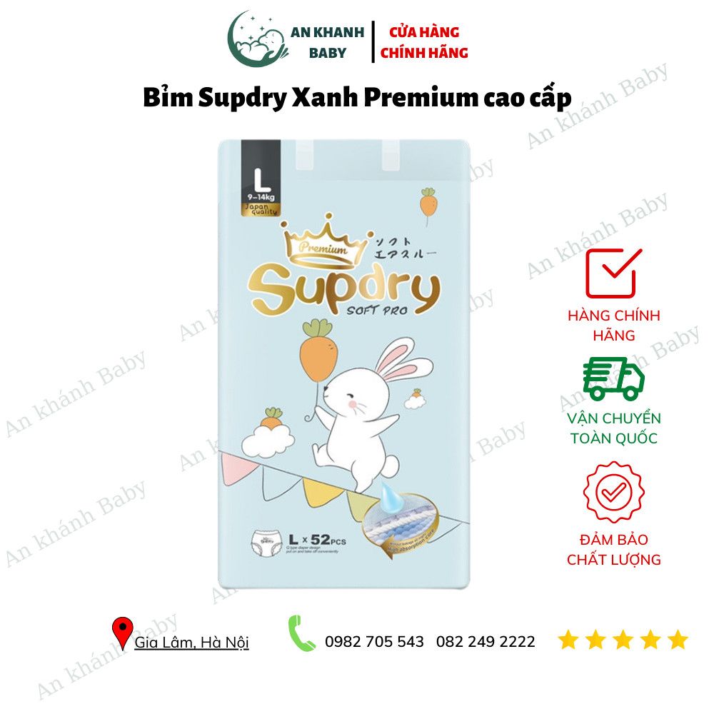 Tã Bỉm Quần Supdry Premium XANH Cao Cấp