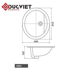 CHẬU ĐẶT BÀN DƯƠNG VÀNH SANFI S501