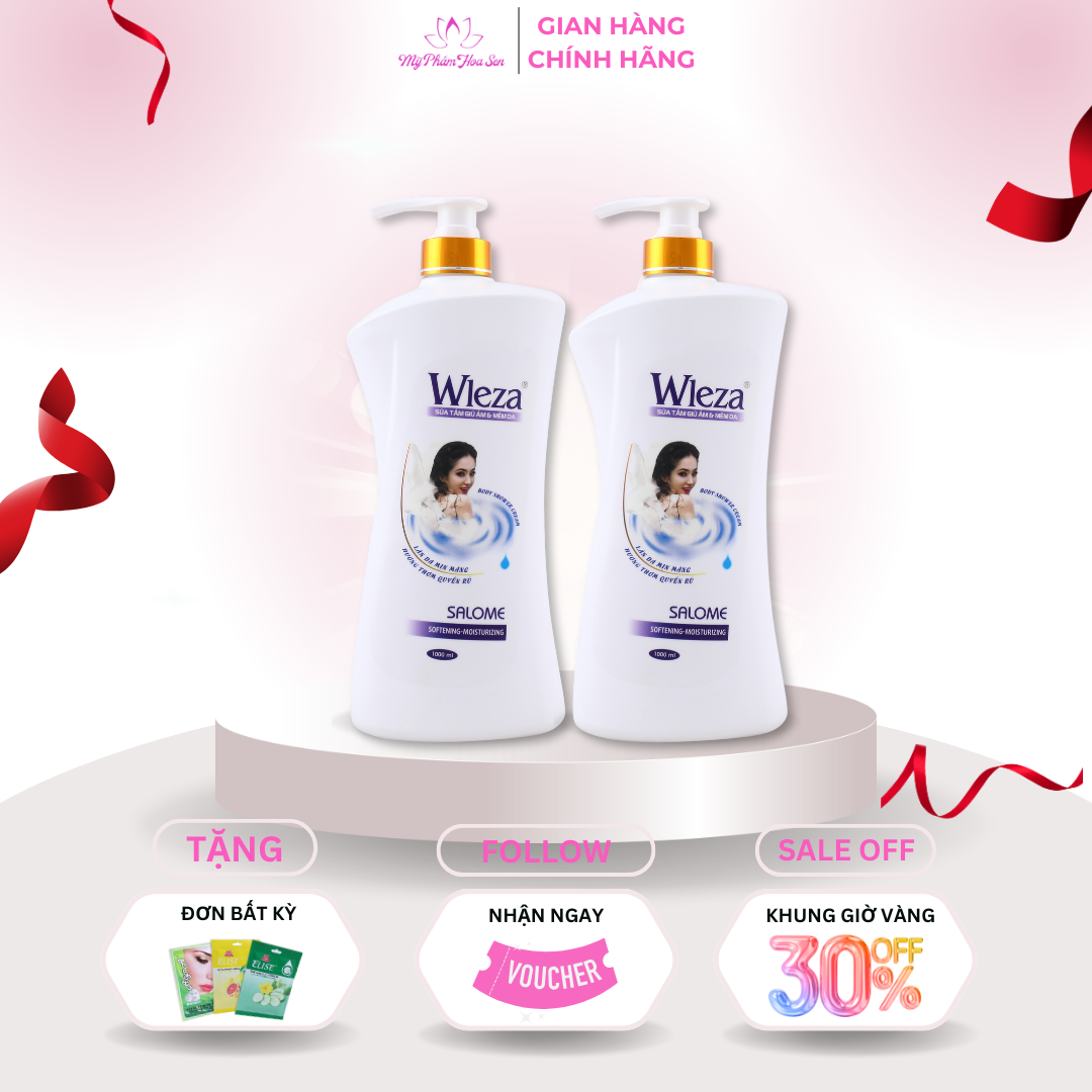 SỮA TẮM HƯƠNG HOA, GIỮ ẨM, DƯỠNG DA TRẮNG SÁNG WLEZA