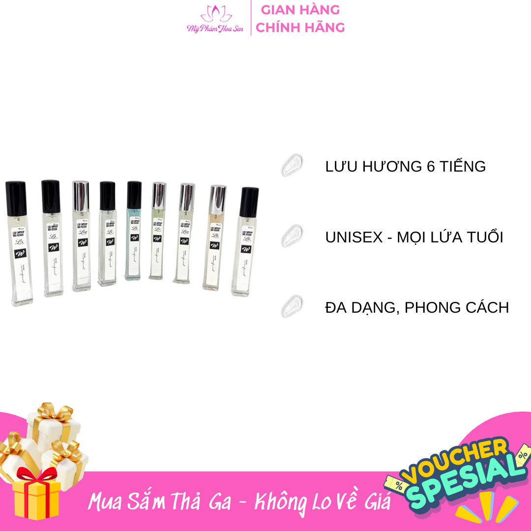 NƯỚC HOA MINI WLEZA - UNISEX - BST 12 MÙI HƯƠNG ĐỘC ĐÁO